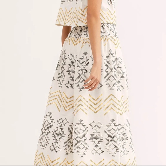 Free People Toluca Wide Leg Embroidered Pants 6 - Picture 4 of 14